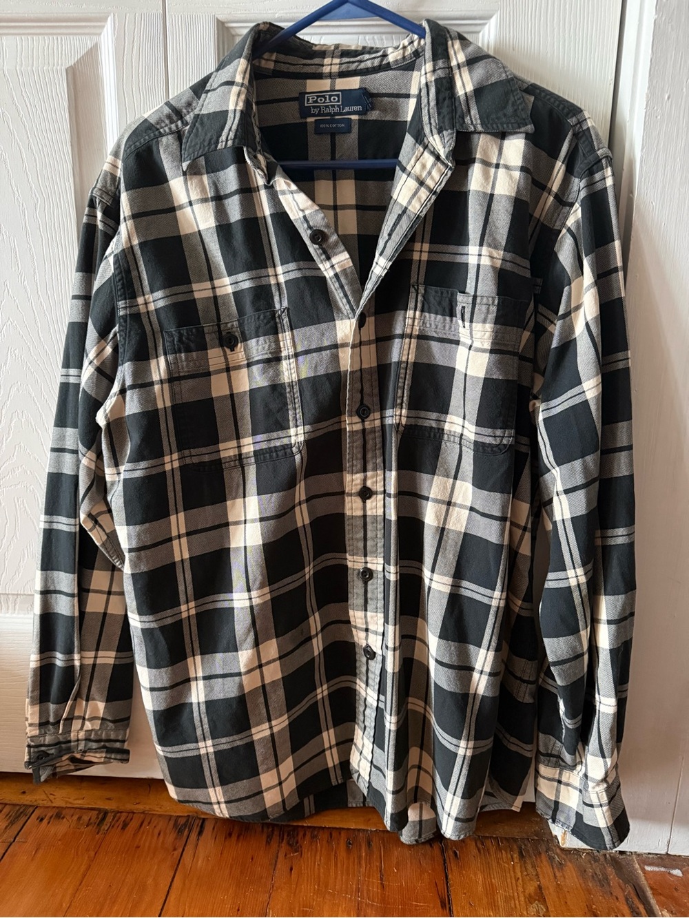 Polo Black & White Plaid Men’s Button-Down Shirt